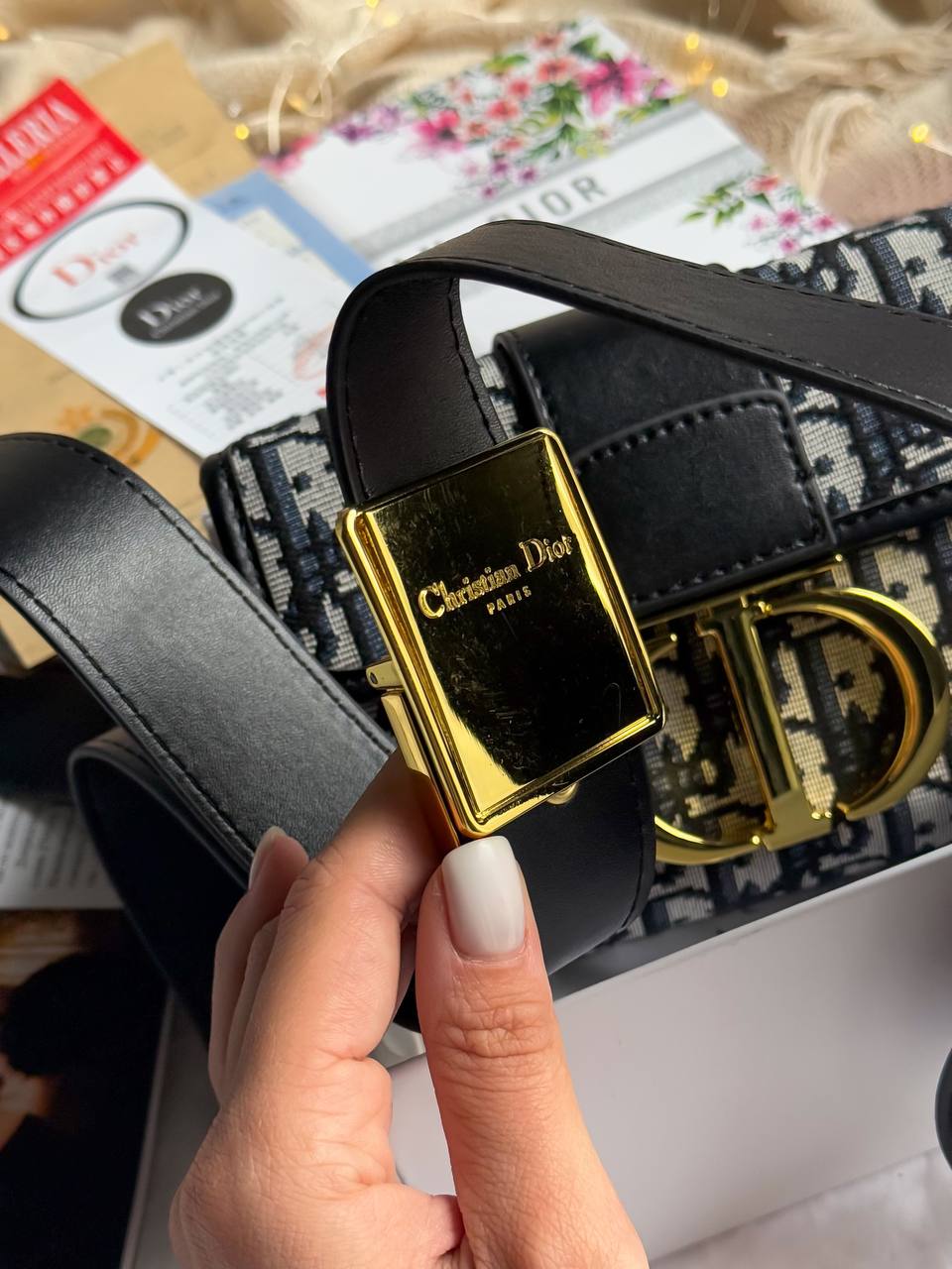 Christian Dior 30 Montaigne Bag Black/Gray - 12