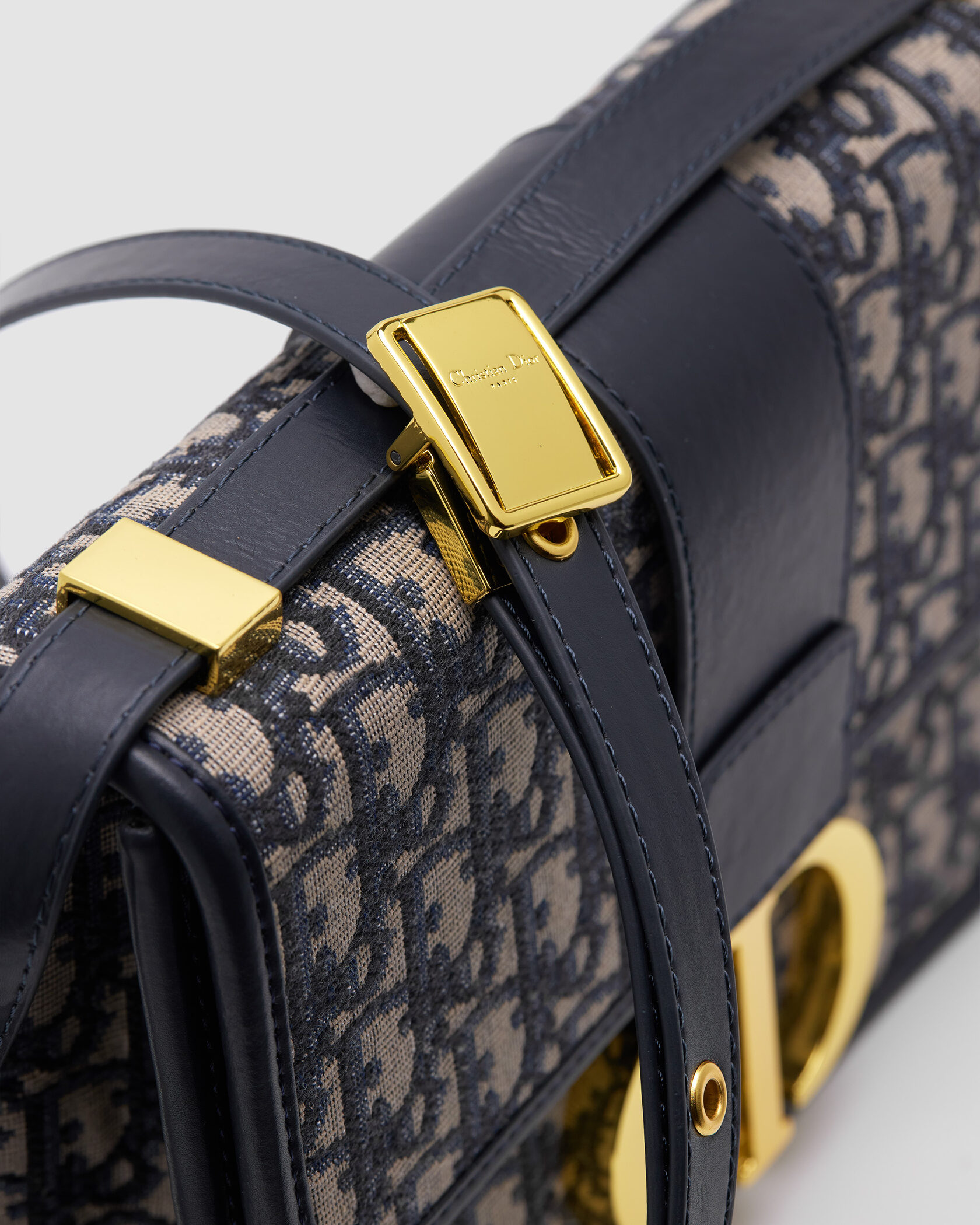 Christian Dior 30 Montaigne Chain Bag Blue Dior Oblique Jacquard - 16