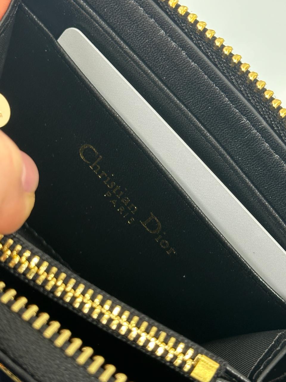 Christian Dior 30 Montaigne Dahlia Zipped Coin Purse in Black - 12