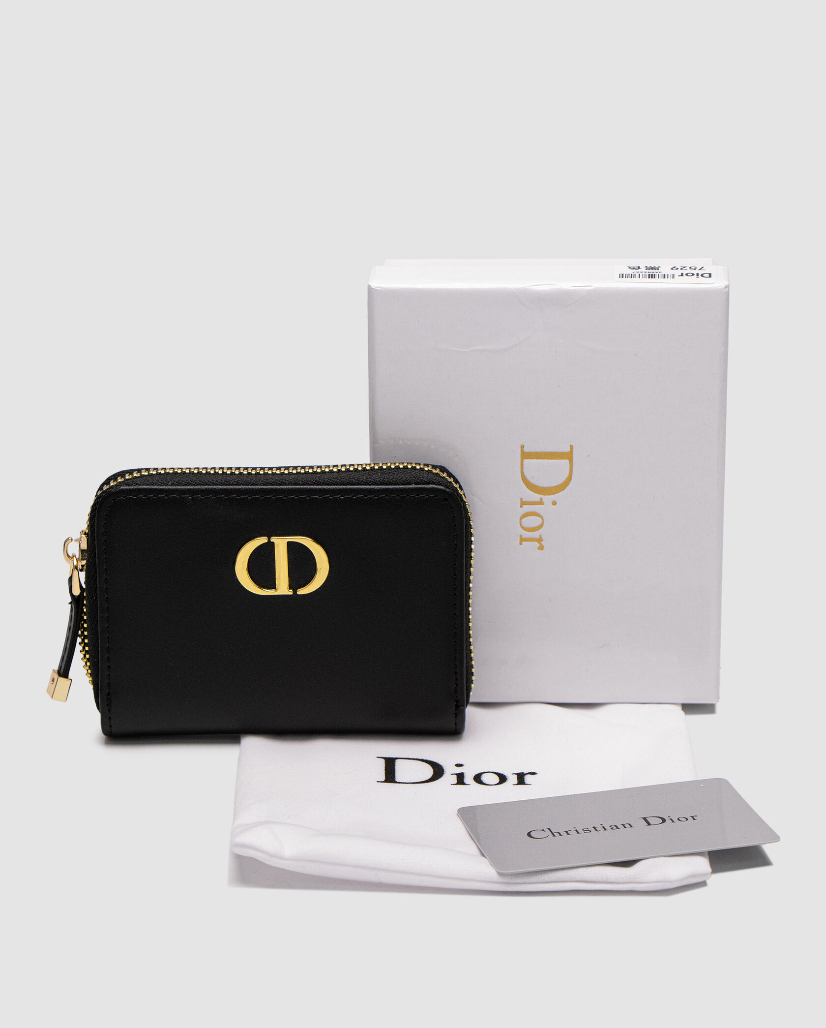 Christian Dior 30 Montaigne Dahlia Zipped Coin Purse in Black - 2