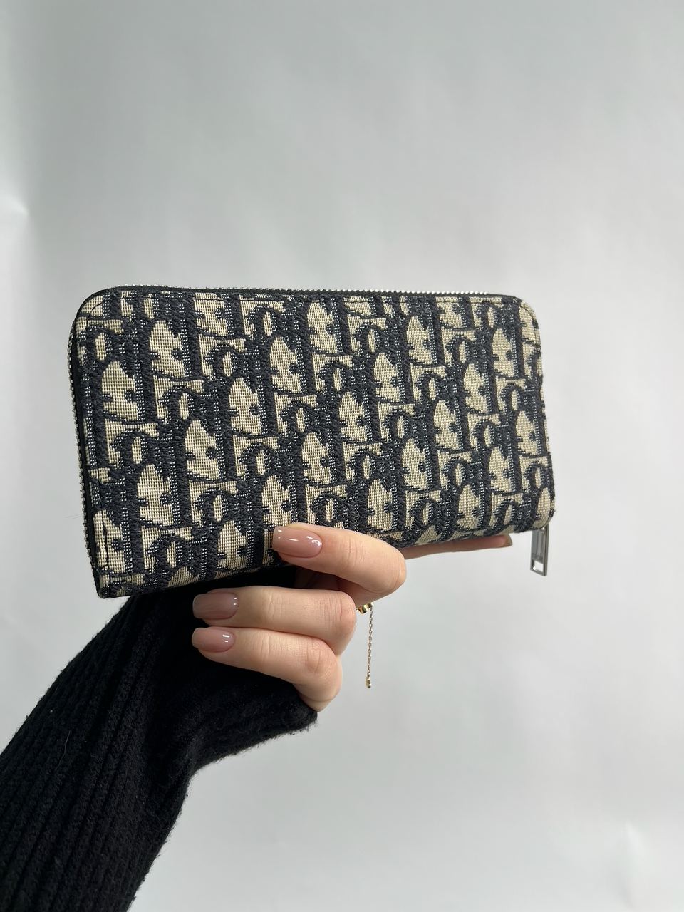 Christian Dior 30 Montaigne Wallet Blue Oblique Jacquard - 10