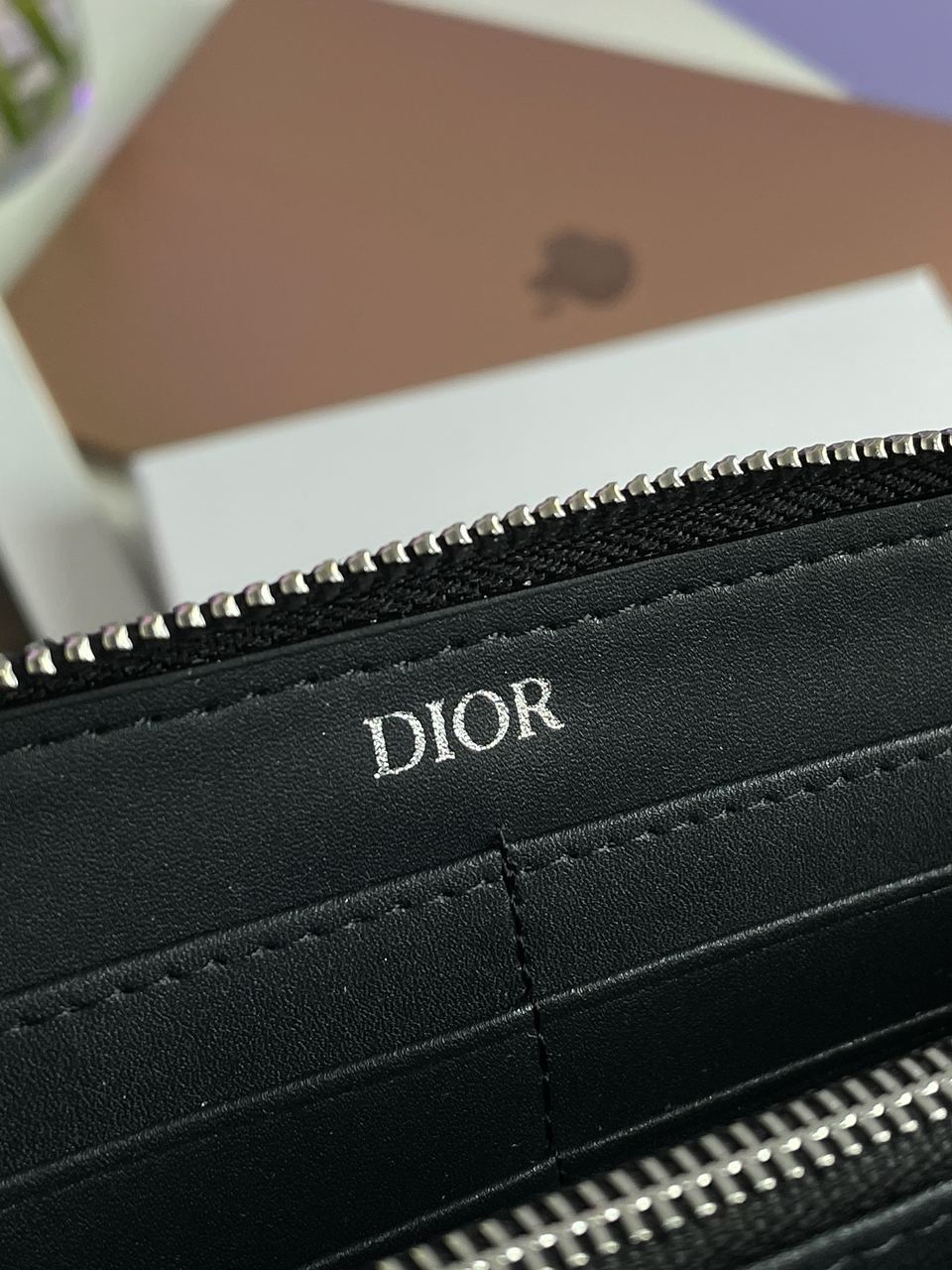 Christian Dior 30 Montaigne Wallet Blue Oblique Jacquard - 15