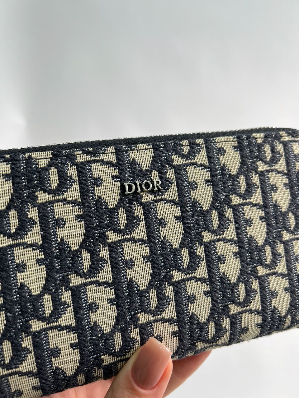 Christian Dior 30 Montaigne Wallet Blue Oblique Jacquard - 8