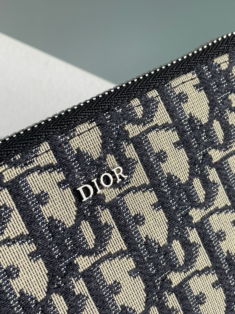 Christian Dior 30 Montaigne Wallet Blue Oblique Jacquard - 9