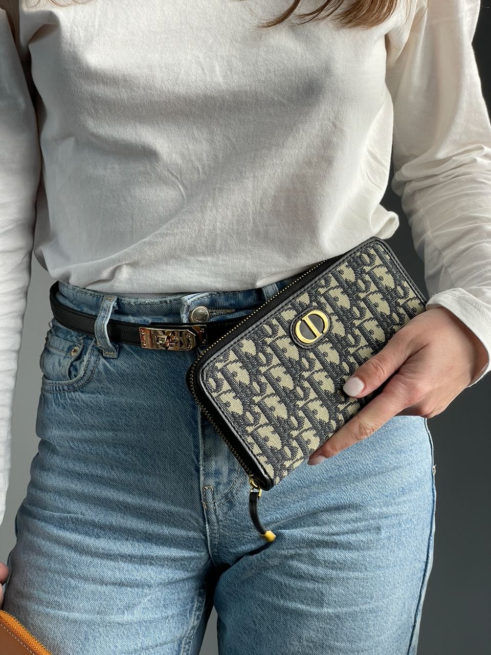 Christian Dior 30 Montaigne Wallet Blue Oblique Jacquard - 3