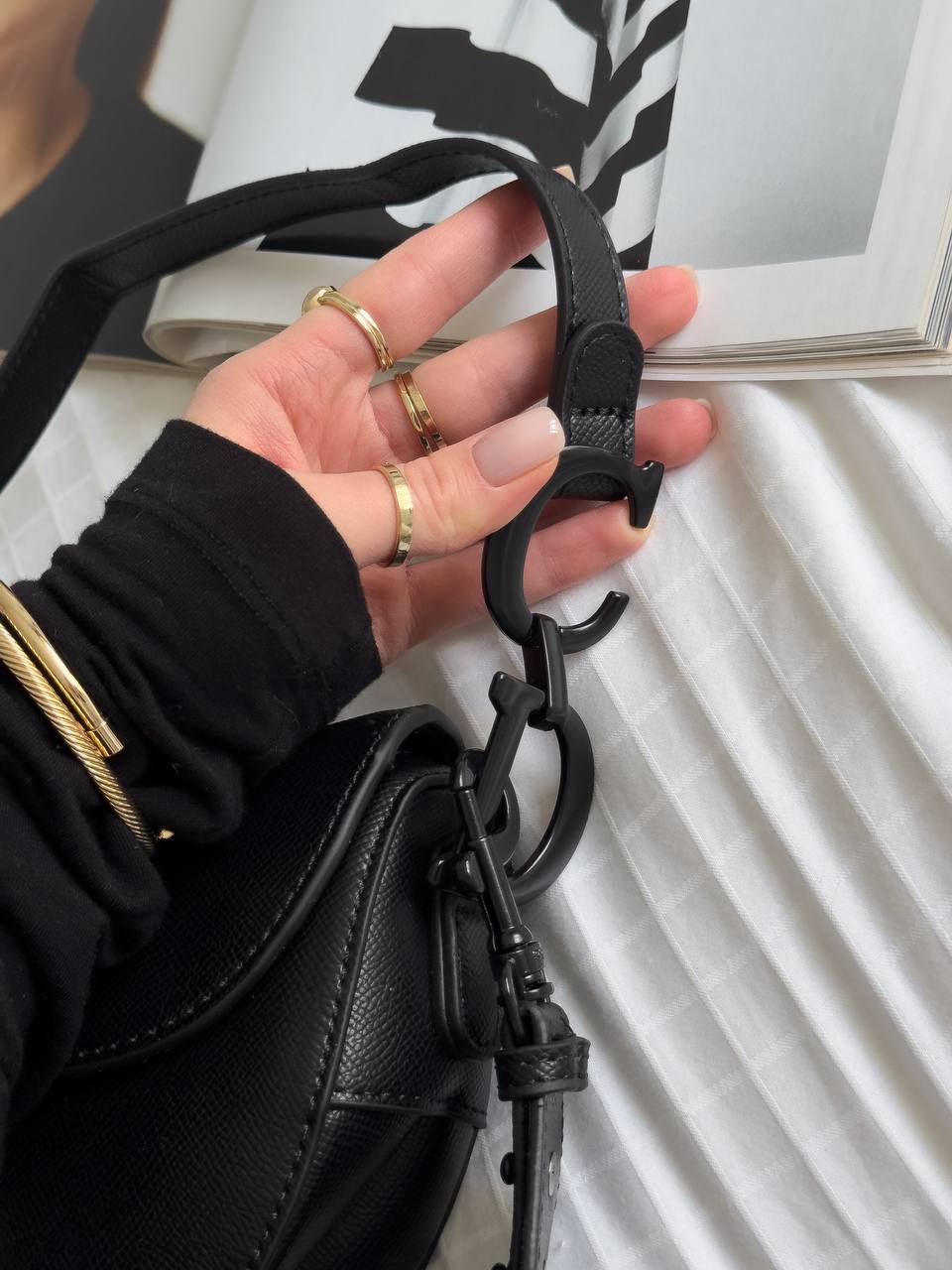 Christian Dior Black Leather Saddle Bag - 10