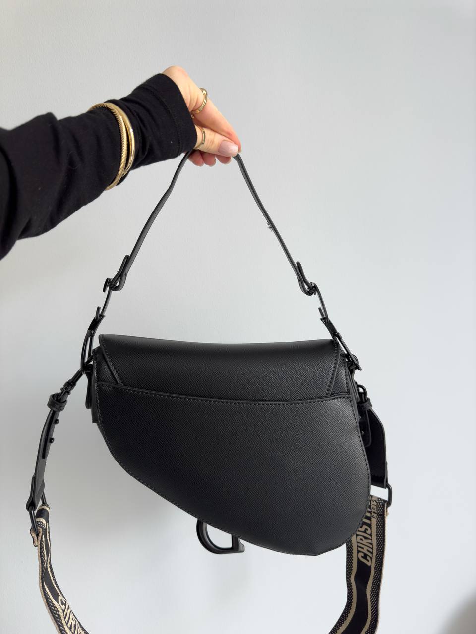 Christian Dior Black Leather Saddle Bag - 11