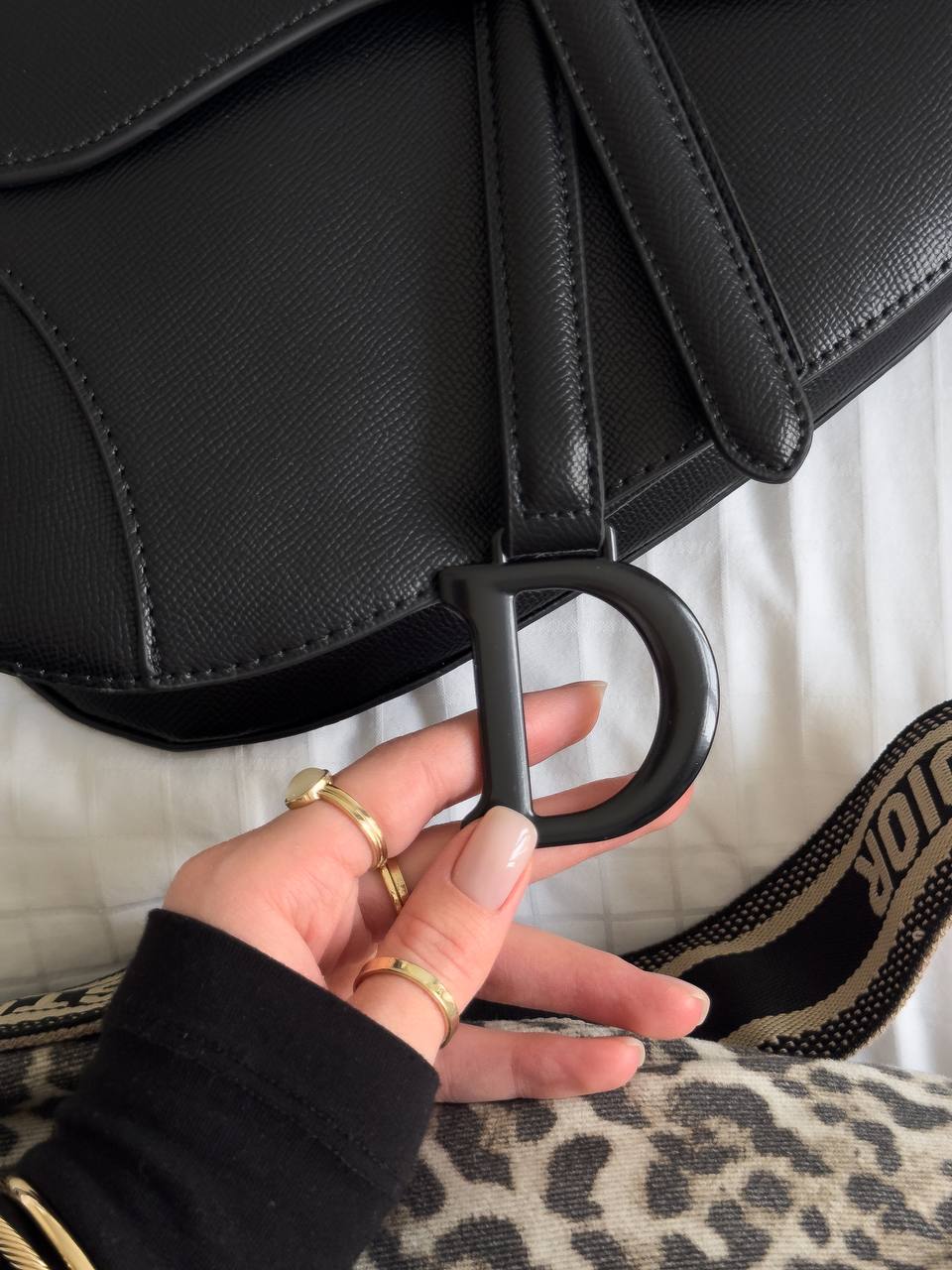 Christian Dior Black Leather Saddle Bag - 9