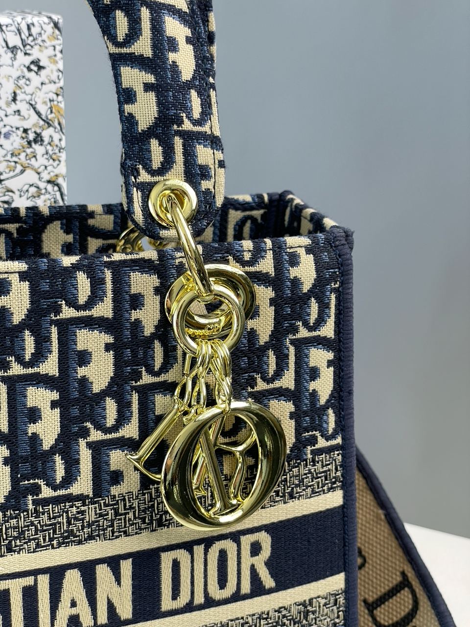 Christian Dior Medium Lady D-Lite Bag Blue/Beige - 17