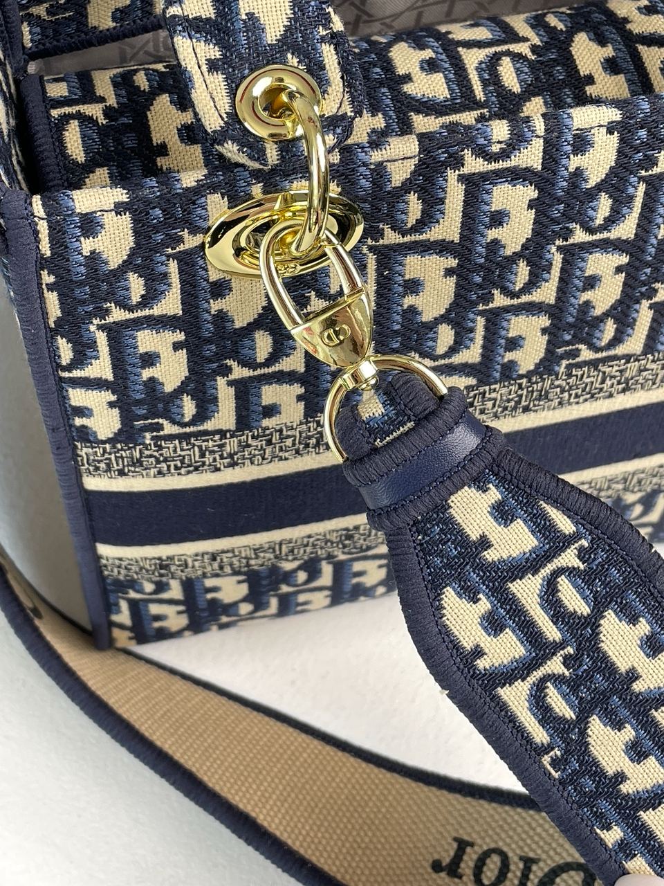 Christian Dior Medium Lady D-Lite Bag Blue/Beige - 19