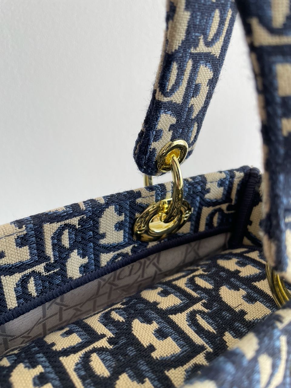 Christian Dior Medium Lady D-Lite Bag Blue/Beige - 21