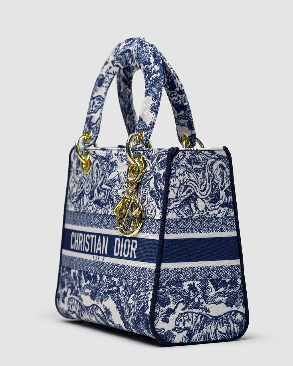 Christian Dior Medium Lady D-Lite Bag Blue/White - 13