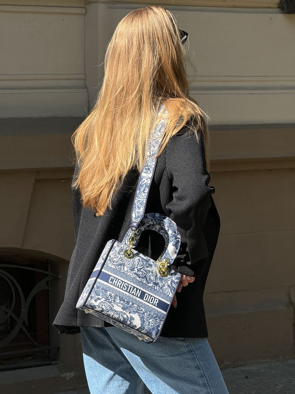 Christian Dior Medium Lady D-Lite Bag Blue/White - 6