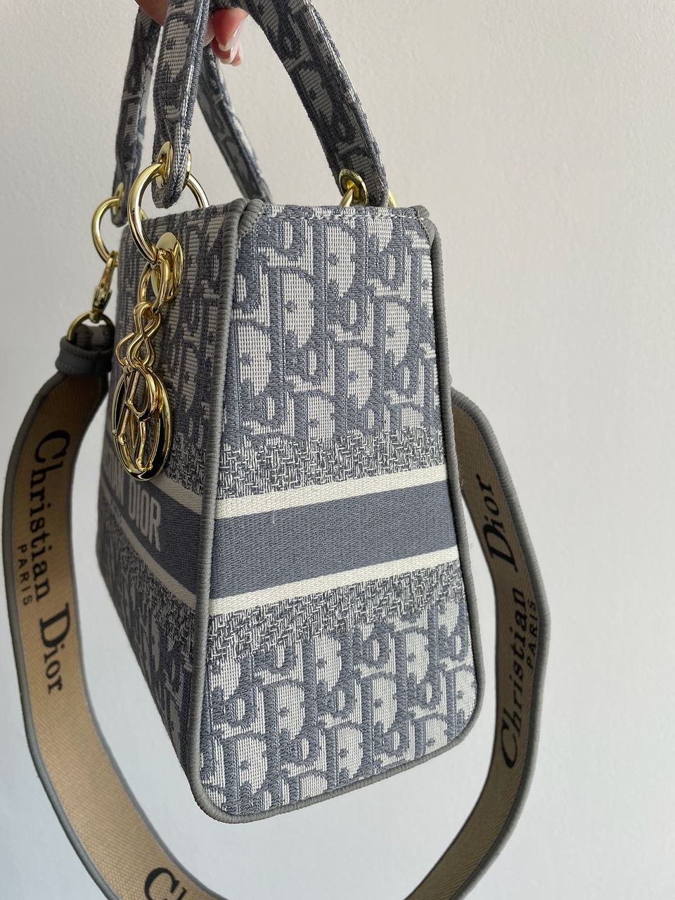 Christian Dior Medium Lady D-Lite Bag Grey - 13