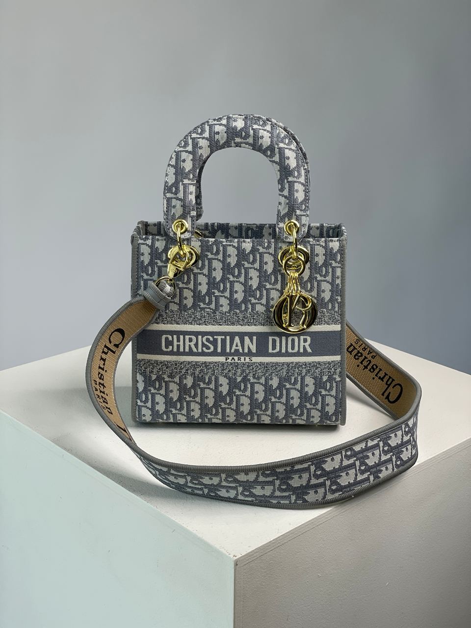 Christian Dior Medium Lady D-Lite Bag Grey - 4