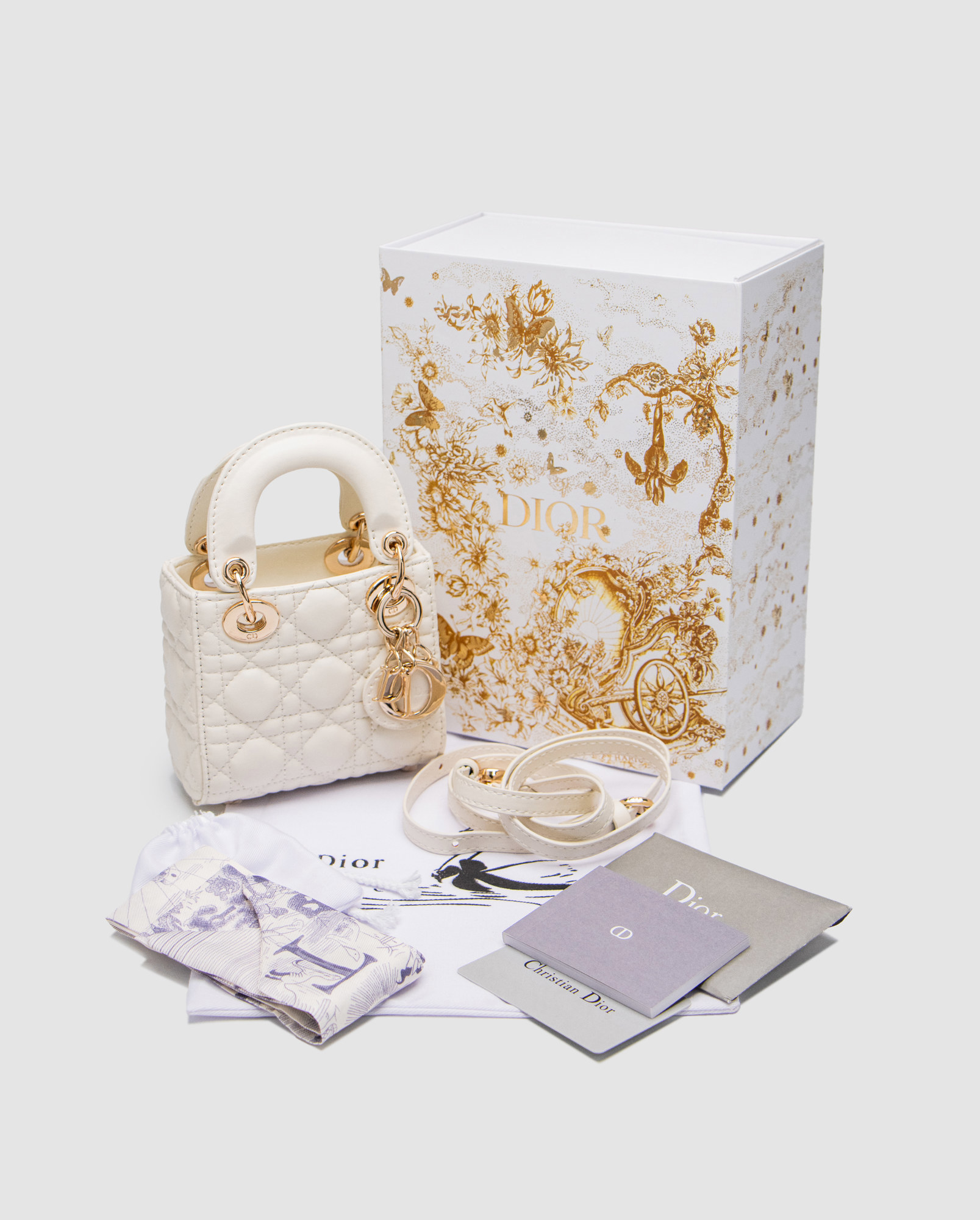 Christian Dior Micro Lady Dior Bag White - 6