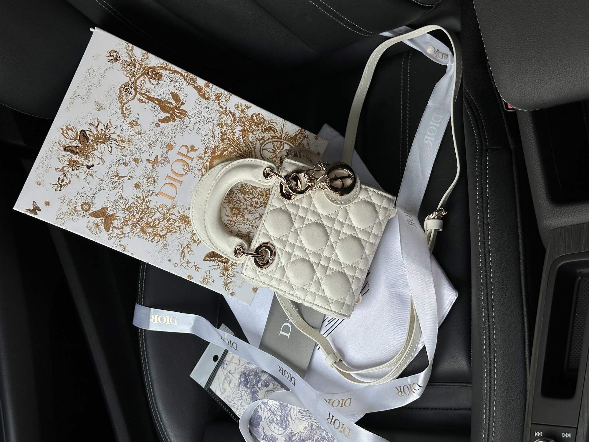 Christian Dior Micro Lady Dior Bag White - 7