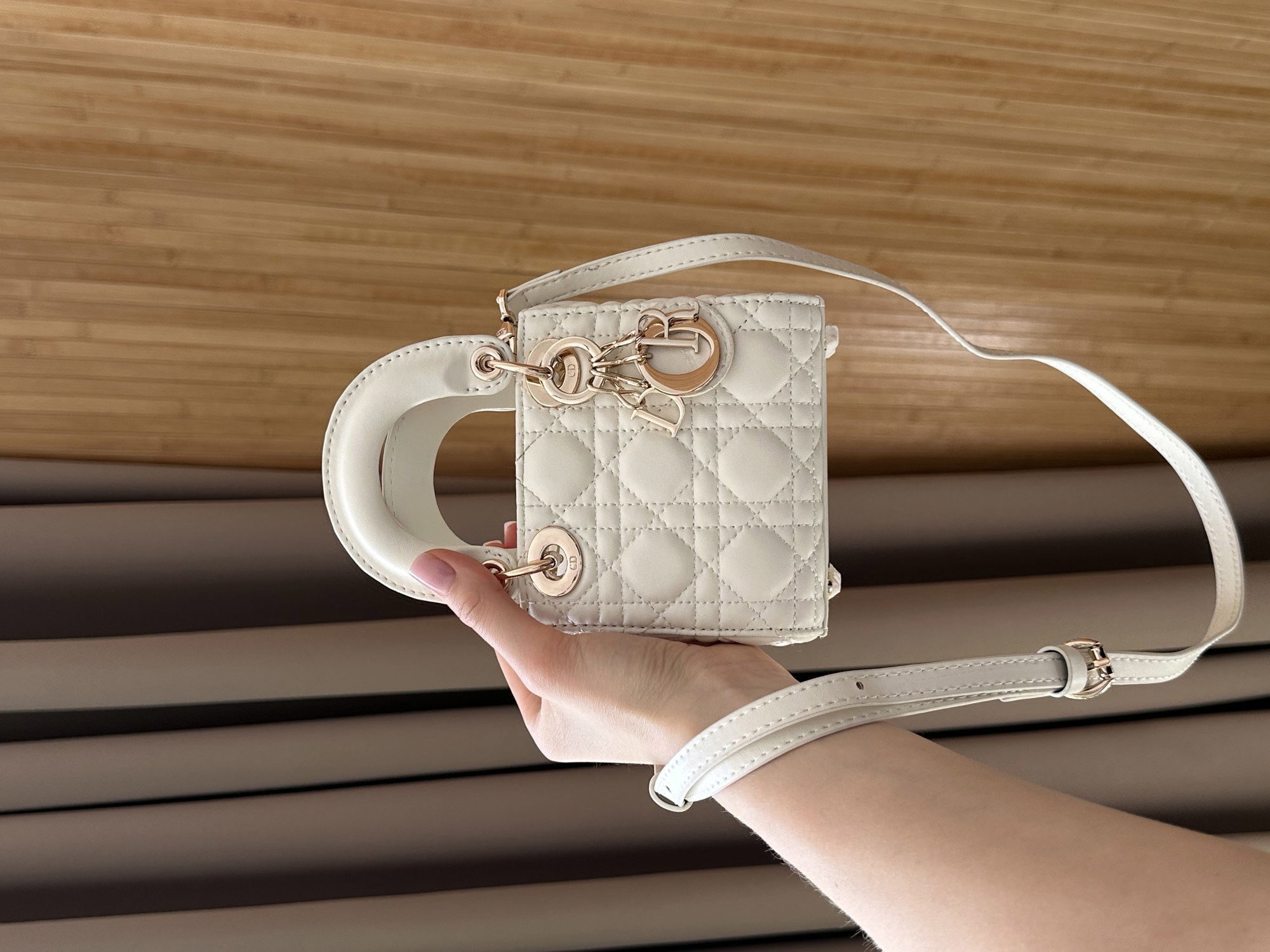 Christian Dior Micro Lady Dior Bag White - 15
