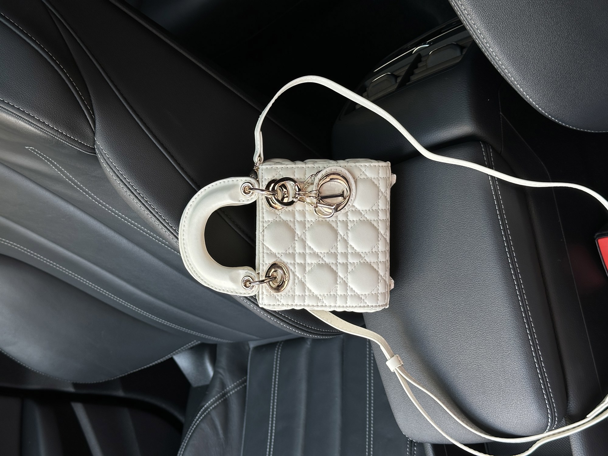 Christian Dior Micro Lady Dior Bag White - 11