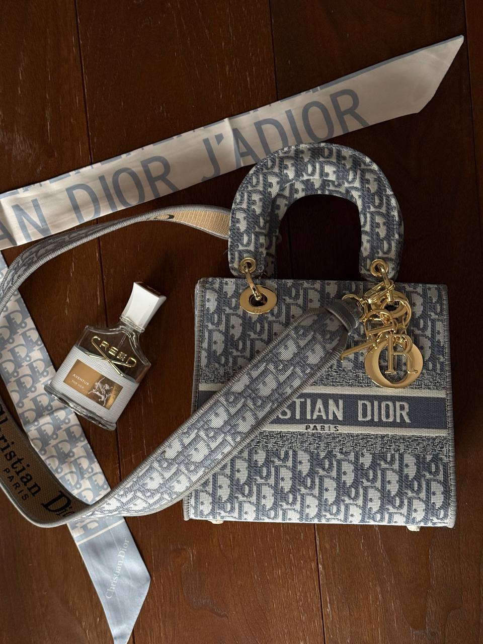 Christian Dior Mini Lady Dior Oblique Canvas Bag in Blue/Gray - 3