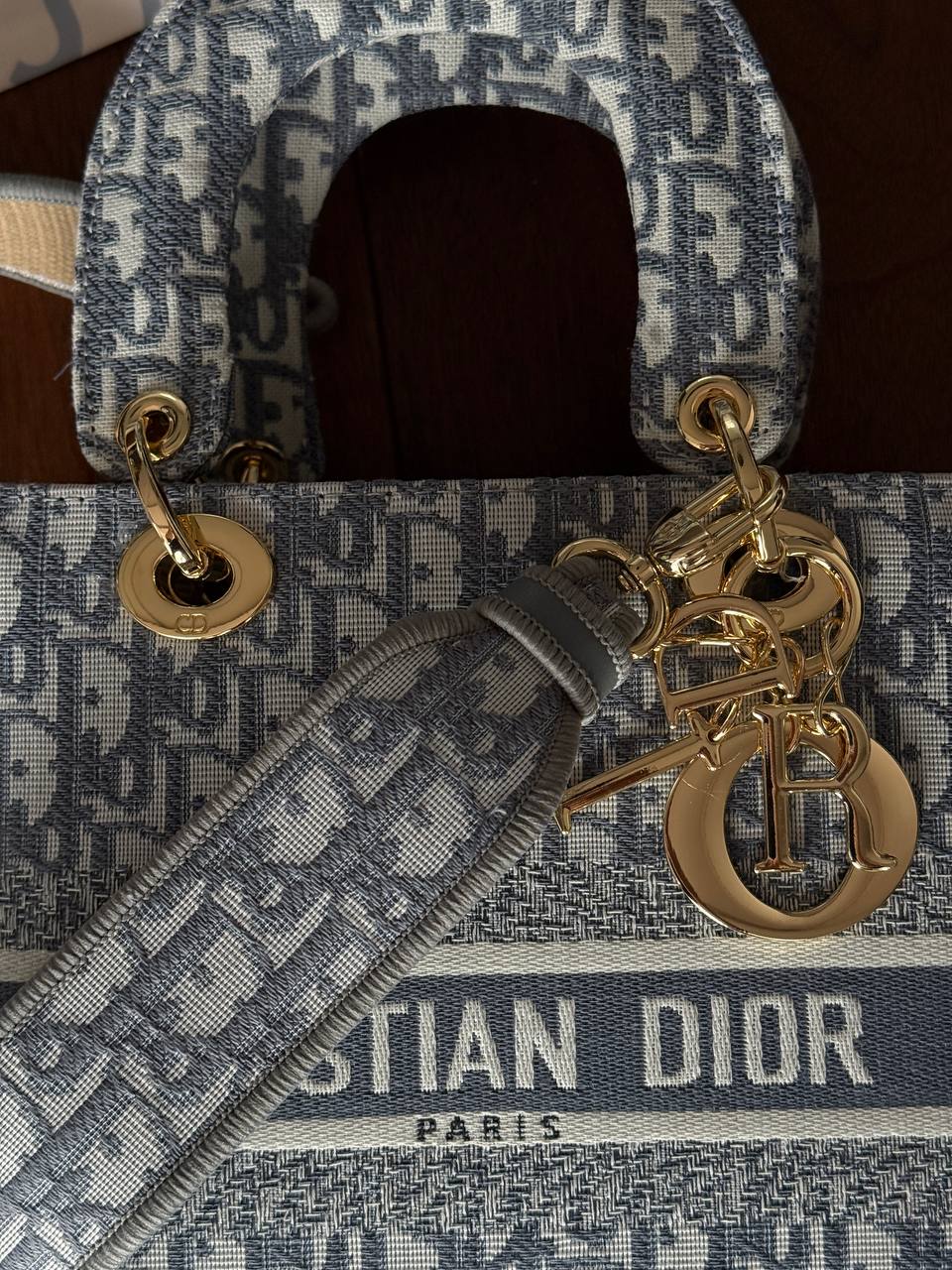 Christian Dior Mini Lady Dior Oblique Canvas Bag in Blue/Gray - 4