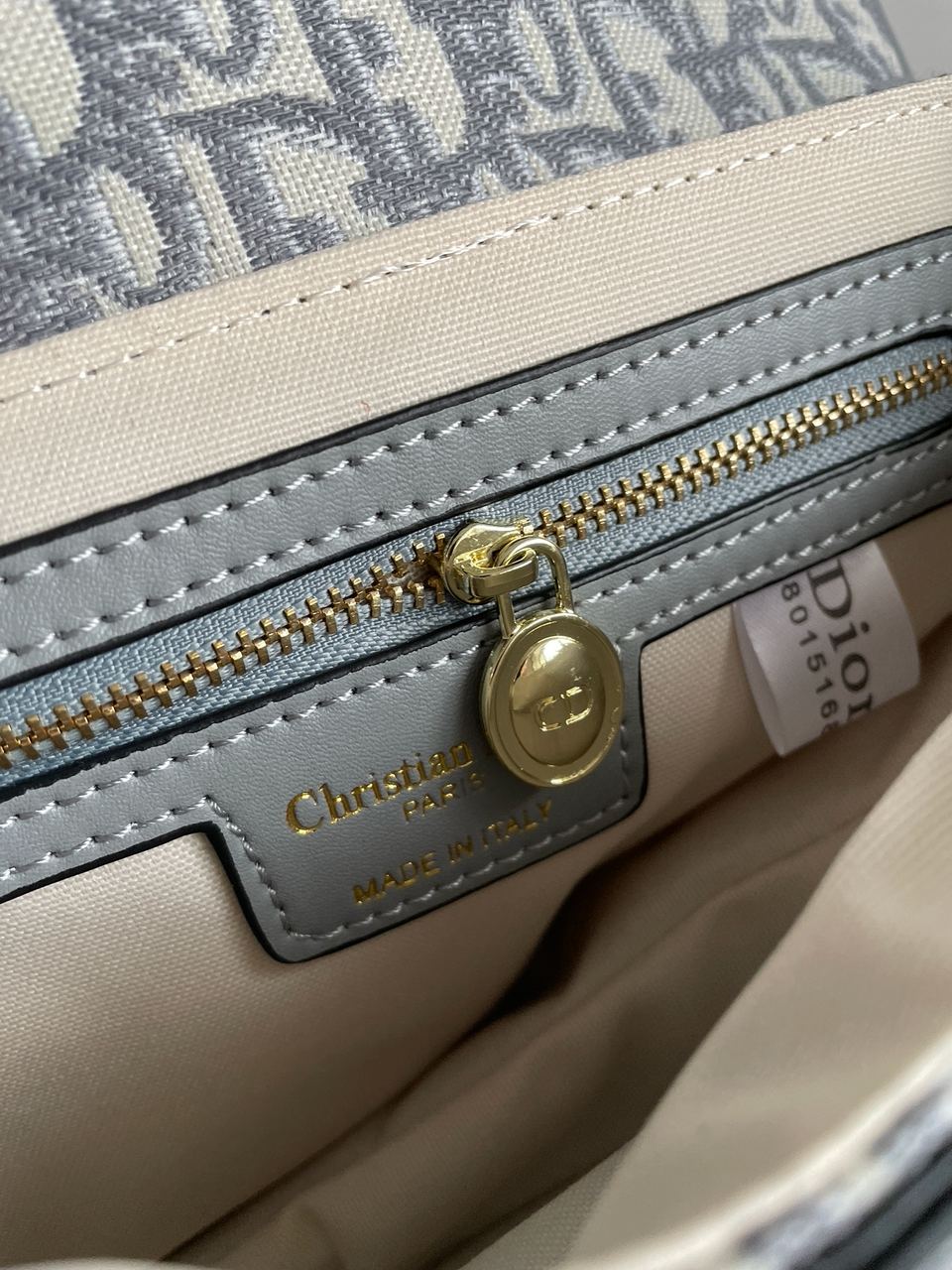 Christian Dior Saddle Bag Gray Oblique Embroidery - 19