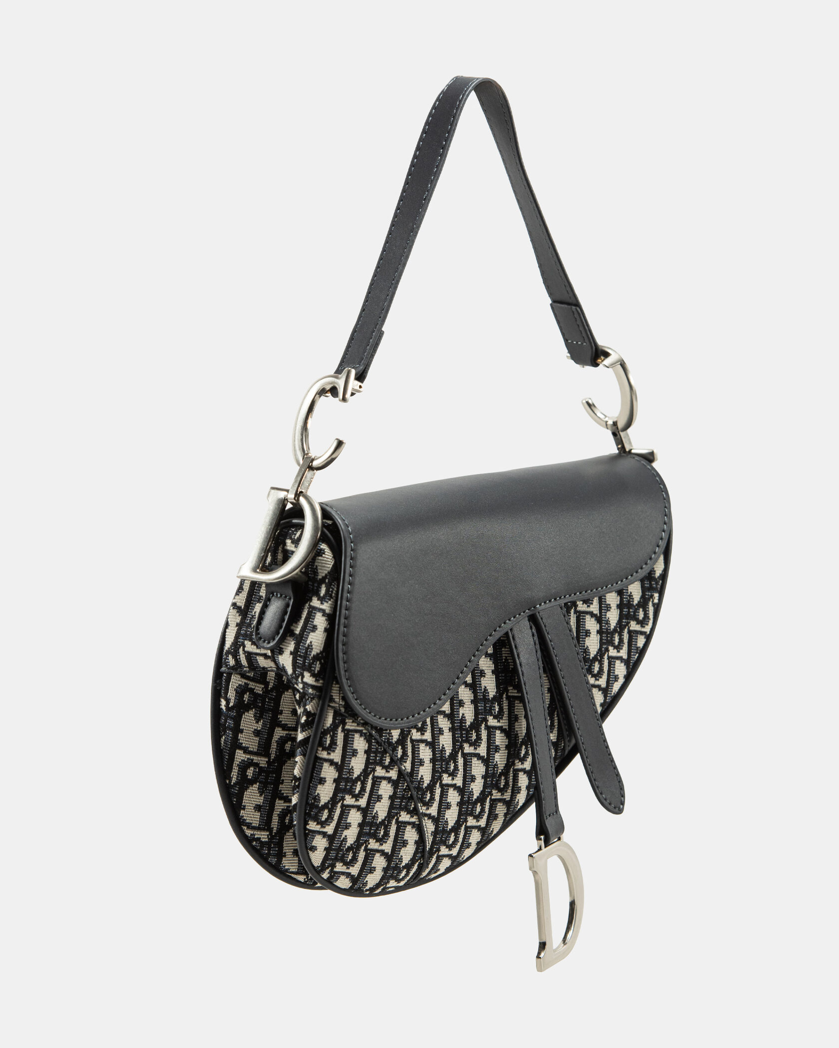 Christian Dior Saddle bag in black Dior Oblique jacquard and calfskin - 6
