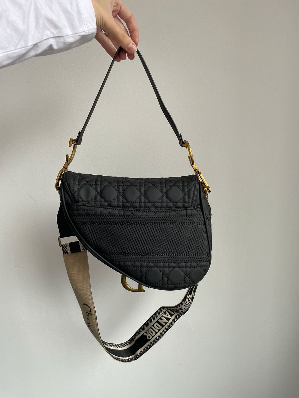 Christian Dior Saddle Bag in Ultra Matte Black - 12