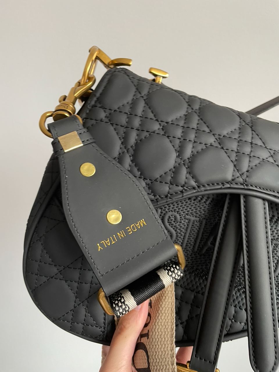 Christian Dior Saddle Bag in Ultra Matte Black - 8