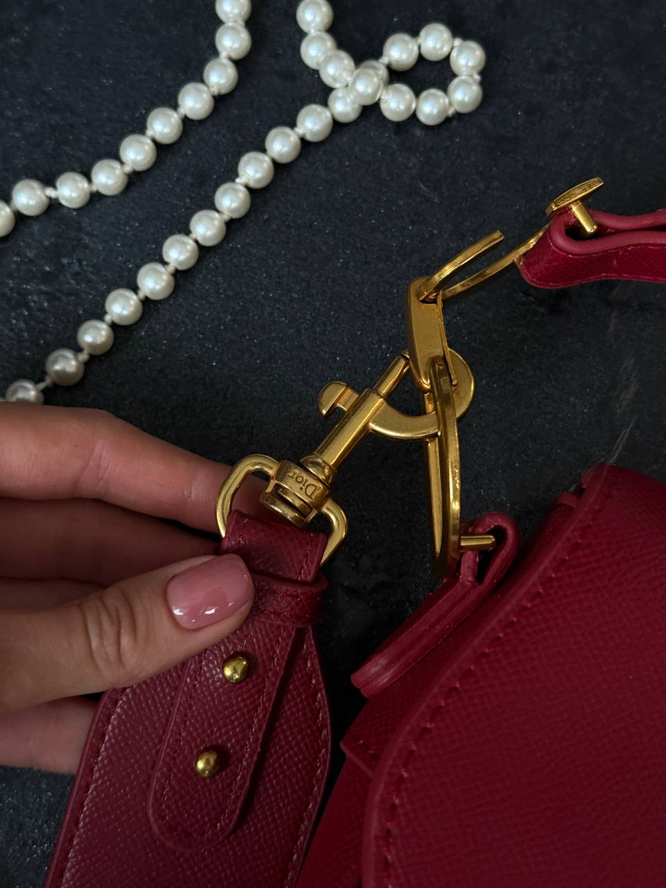Christian Dior Saddle Bag Red - 5