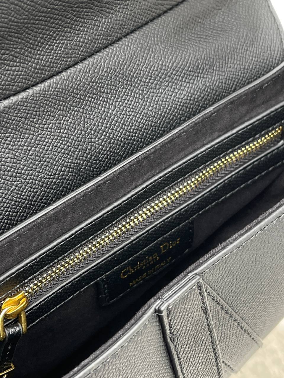 Christian Dior Saddle Bag With Strap Black Goatskin - 4