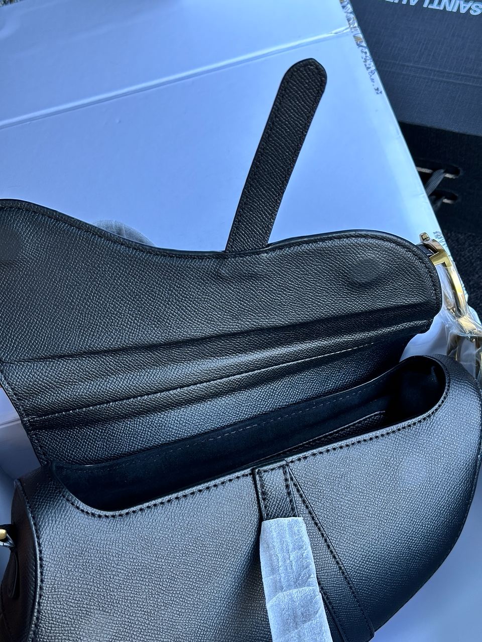 Christian Dior Saddle Bag With Strap Black - 7