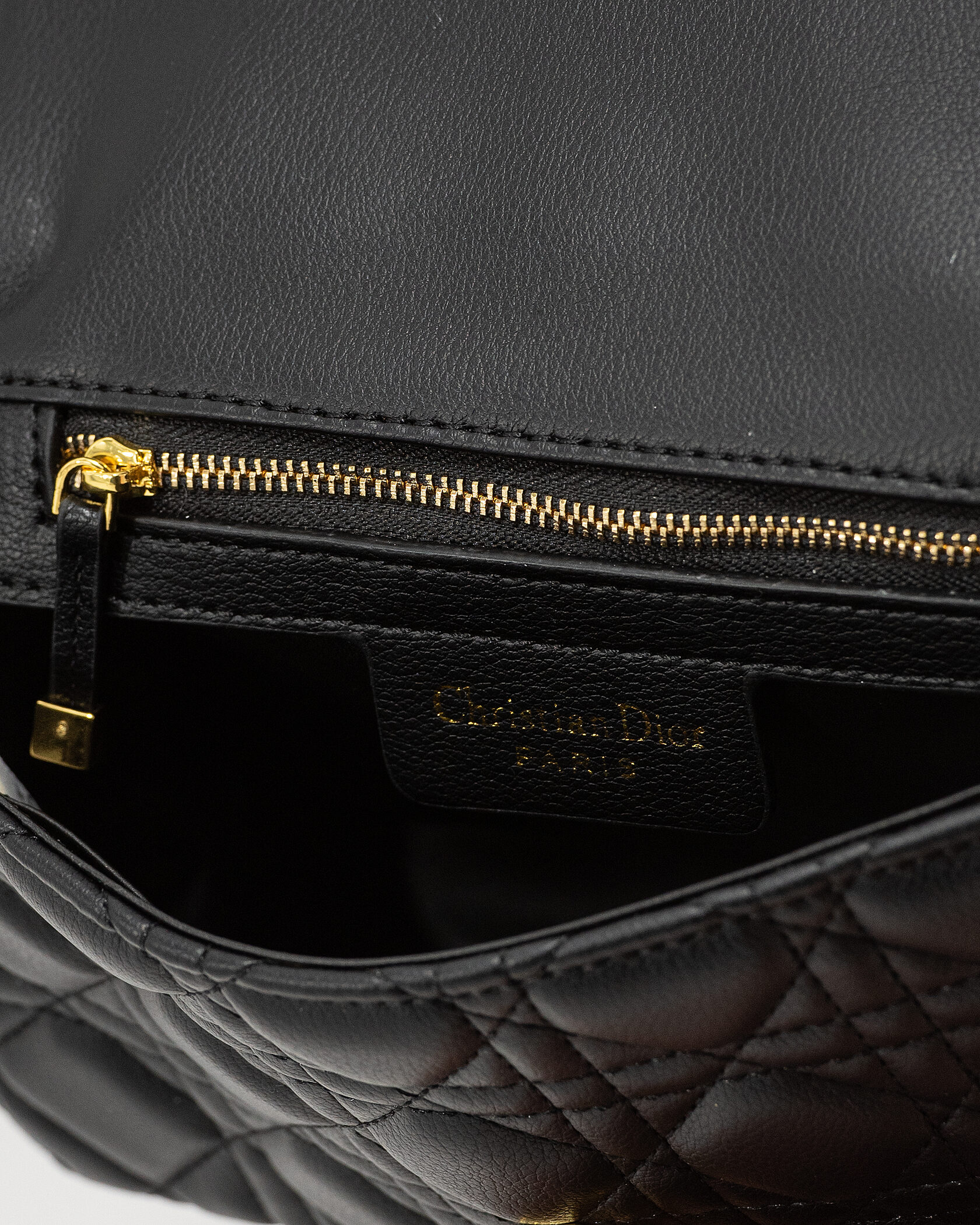 Christian Dior Small Dior Caro Bag Black Supple Cannage Calfski - 12