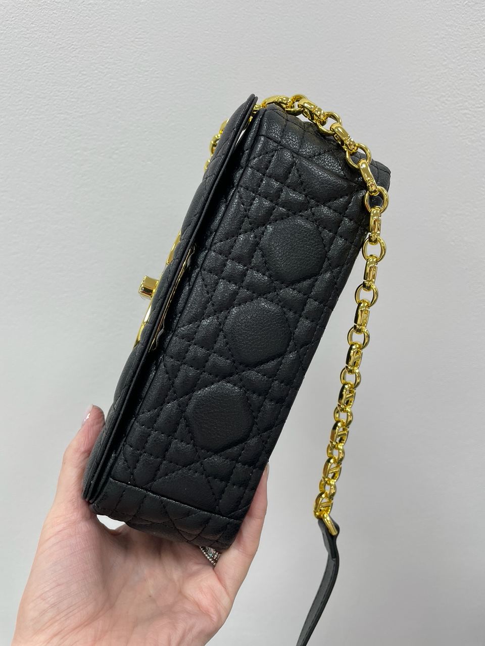 Christian Dior Small Dior Caro Bag Black Supple Cannage Calfskin - 12