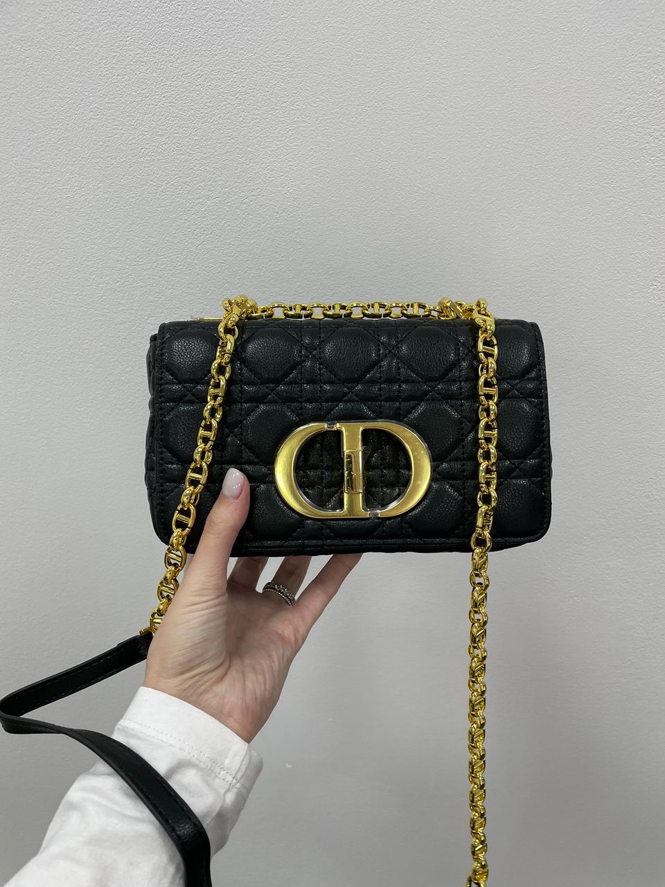 Christian Dior Small Dior Caro Bag Black Supple Cannage Calfskin - 4