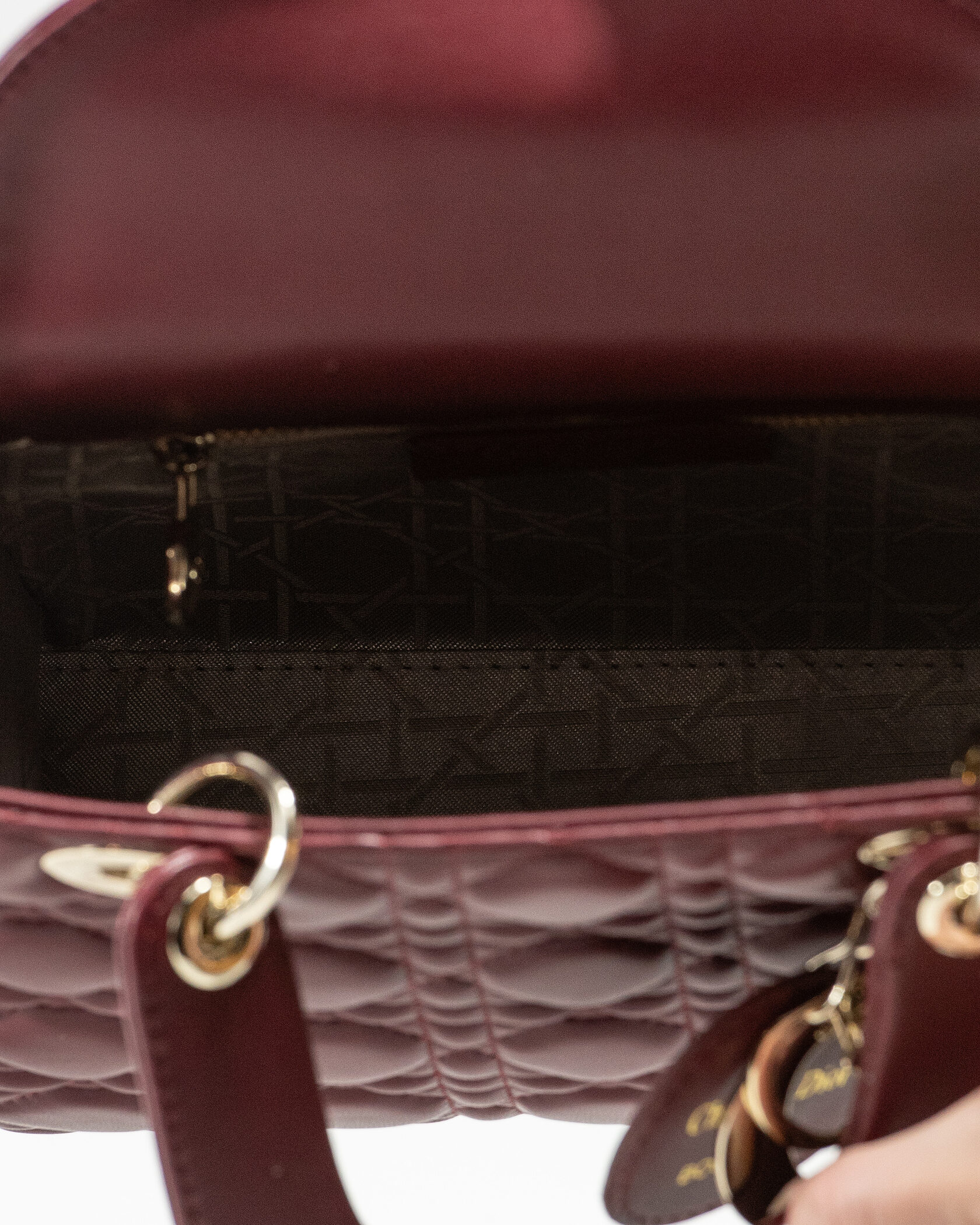 Christian Dior Small Lady Dior My ABCDIOR Bag Burgundy - 15