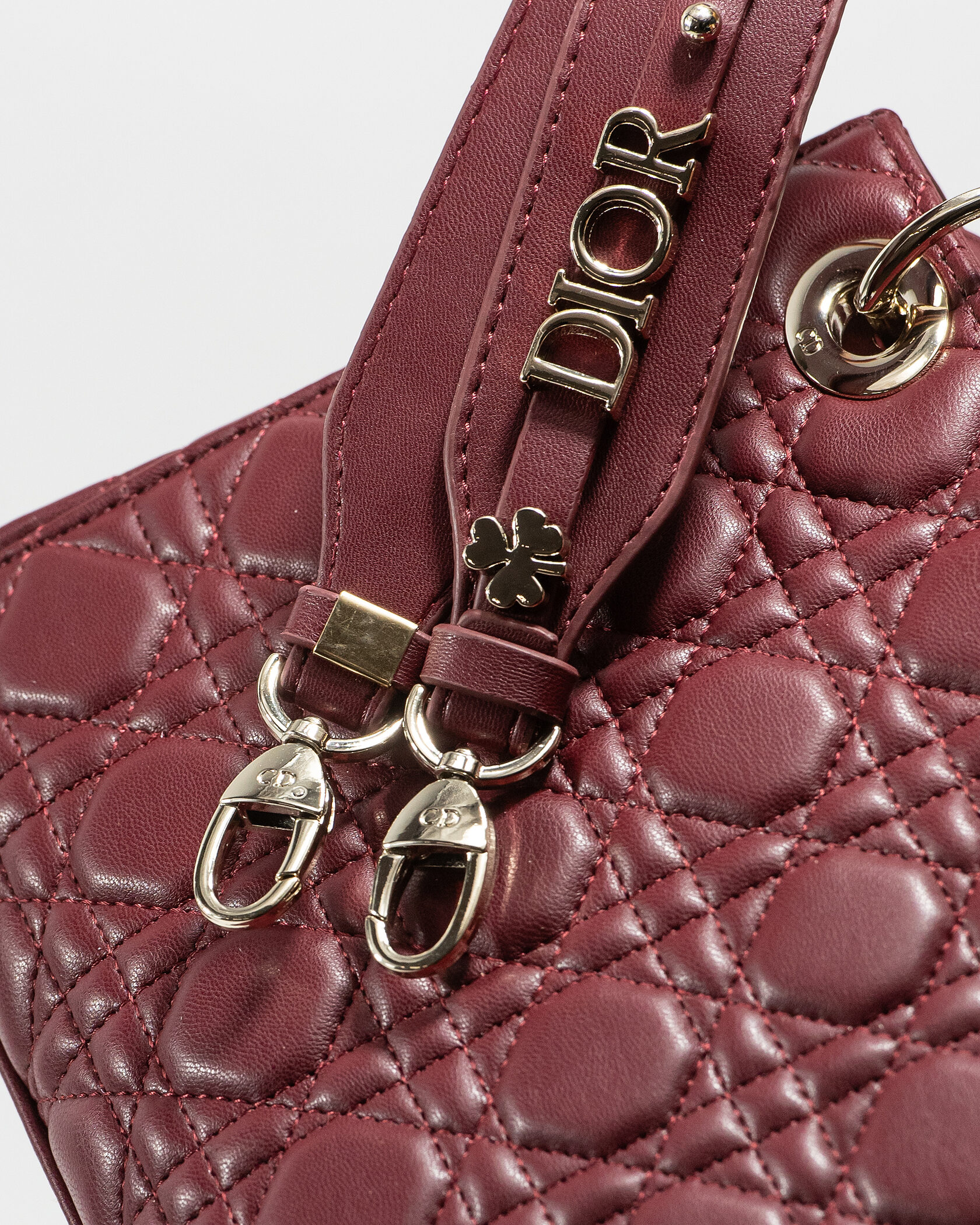 Christian Dior Small Lady Dior My ABCDIOR Bag Burgundy - 9