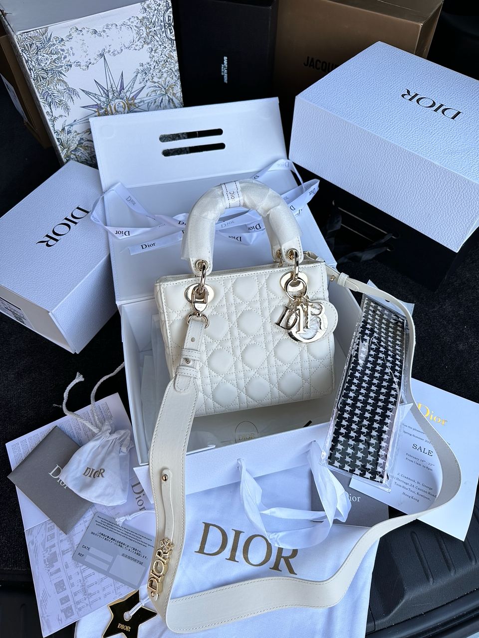 Christian Dior Small Lady Dior My ABCDIOR Bag Cream - 2