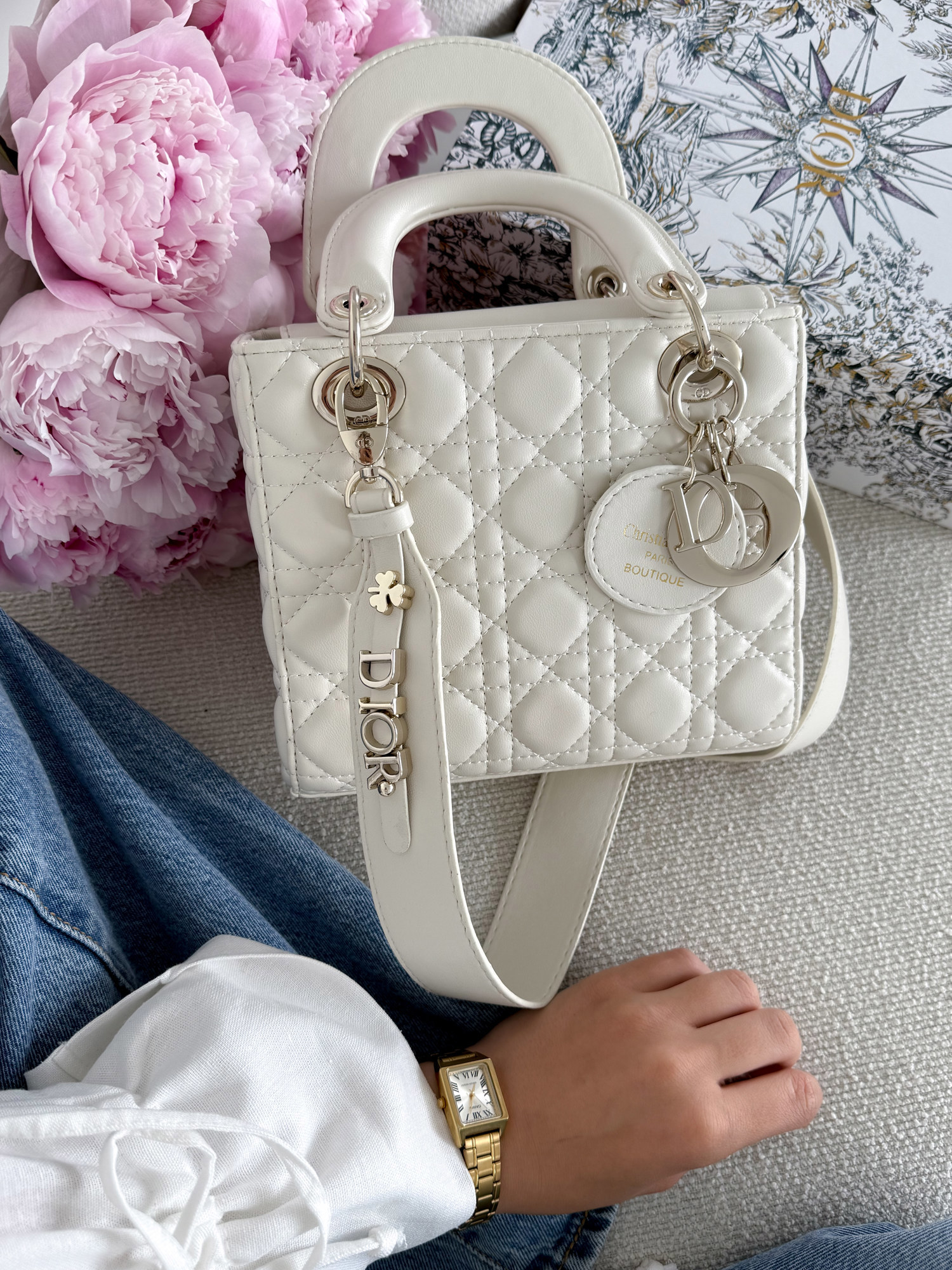 Christian Dior Small Lady Dior My ABCDIOR Bag Milk [оригінальна к - 6