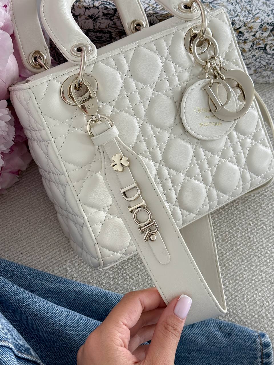 Christian Dior Small Lady Dior My ABCDIOR Bag Milk - 11