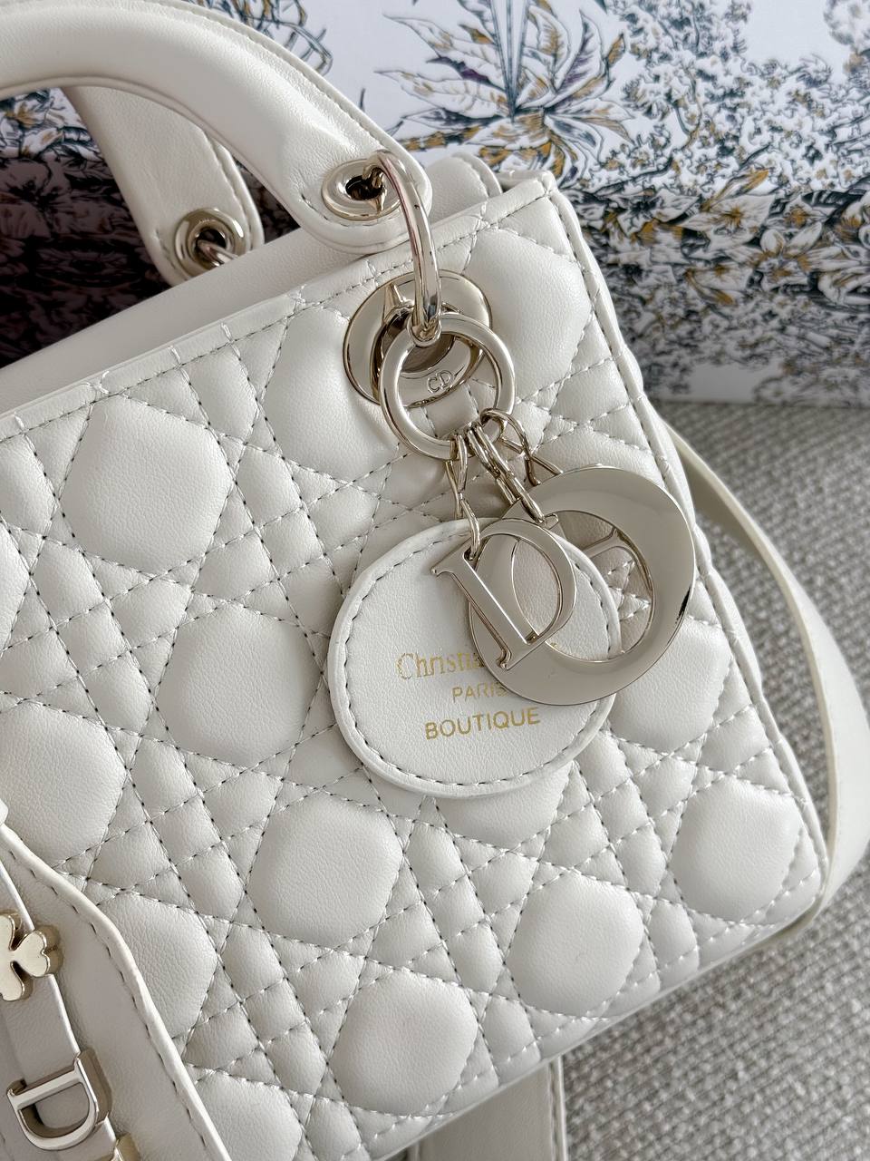 Christian Dior Small Lady Dior My ABCDIOR Bag Milk - 14