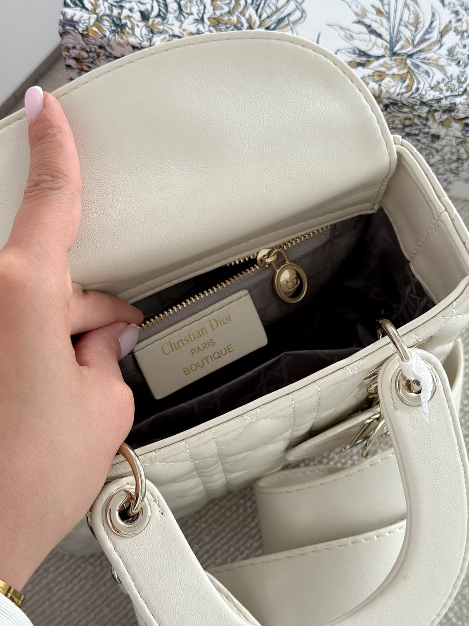 Christian Dior Small Lady Dior My ABCDIOR Bag Milk - 19