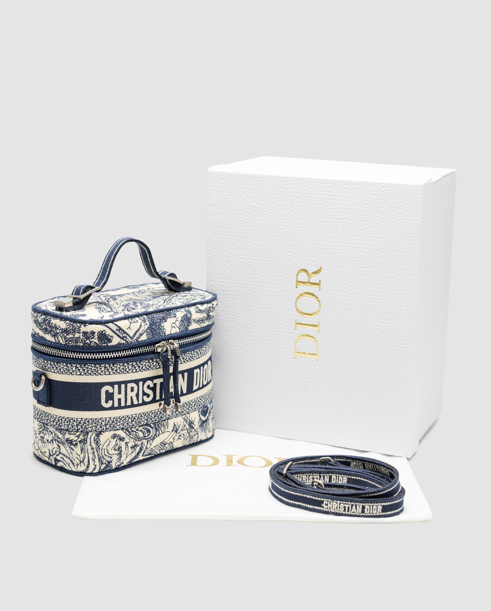Christian Dior Travel Small Vanity Bag Navy Blue - 9