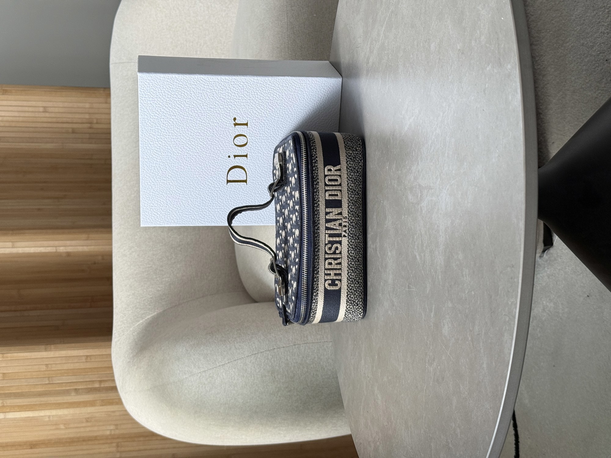 Christian Dior Travel Vanity Bag Navy Blue - 9