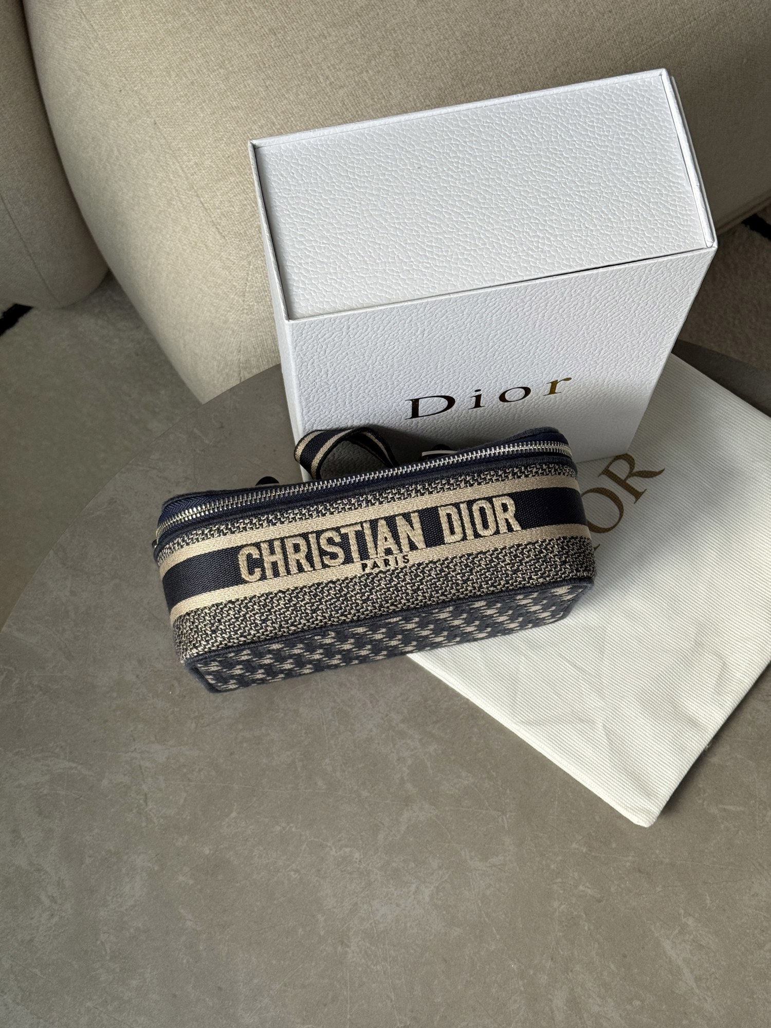 Christian Dior Travel Vanity Bag Navy Blue - 7