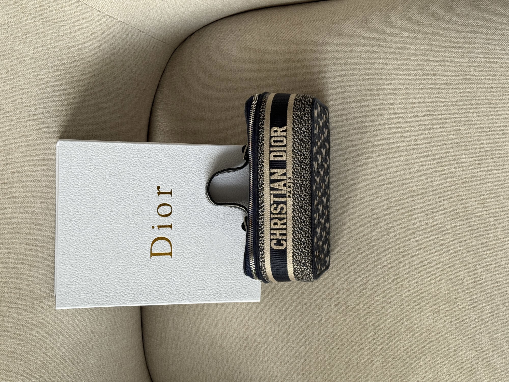 Christian Dior Travel Vanity Bag Navy Blue - 12