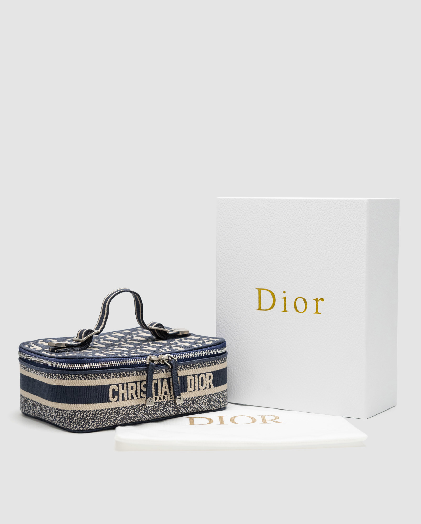 Christian Dior Travel Vanity Bag Navy Blue - 5
