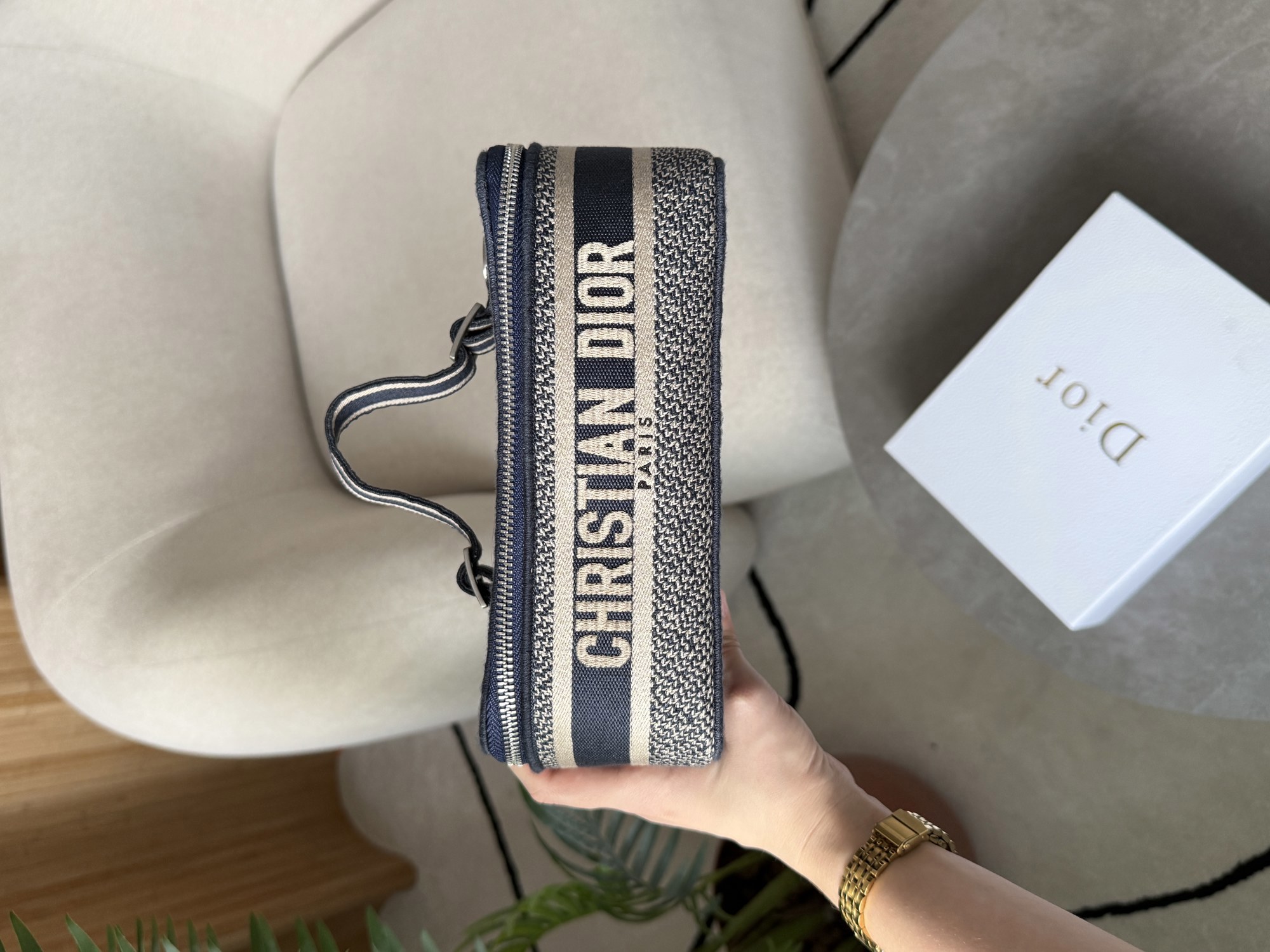 Christian Dior Travel Vanity Bag Navy Blue - 14