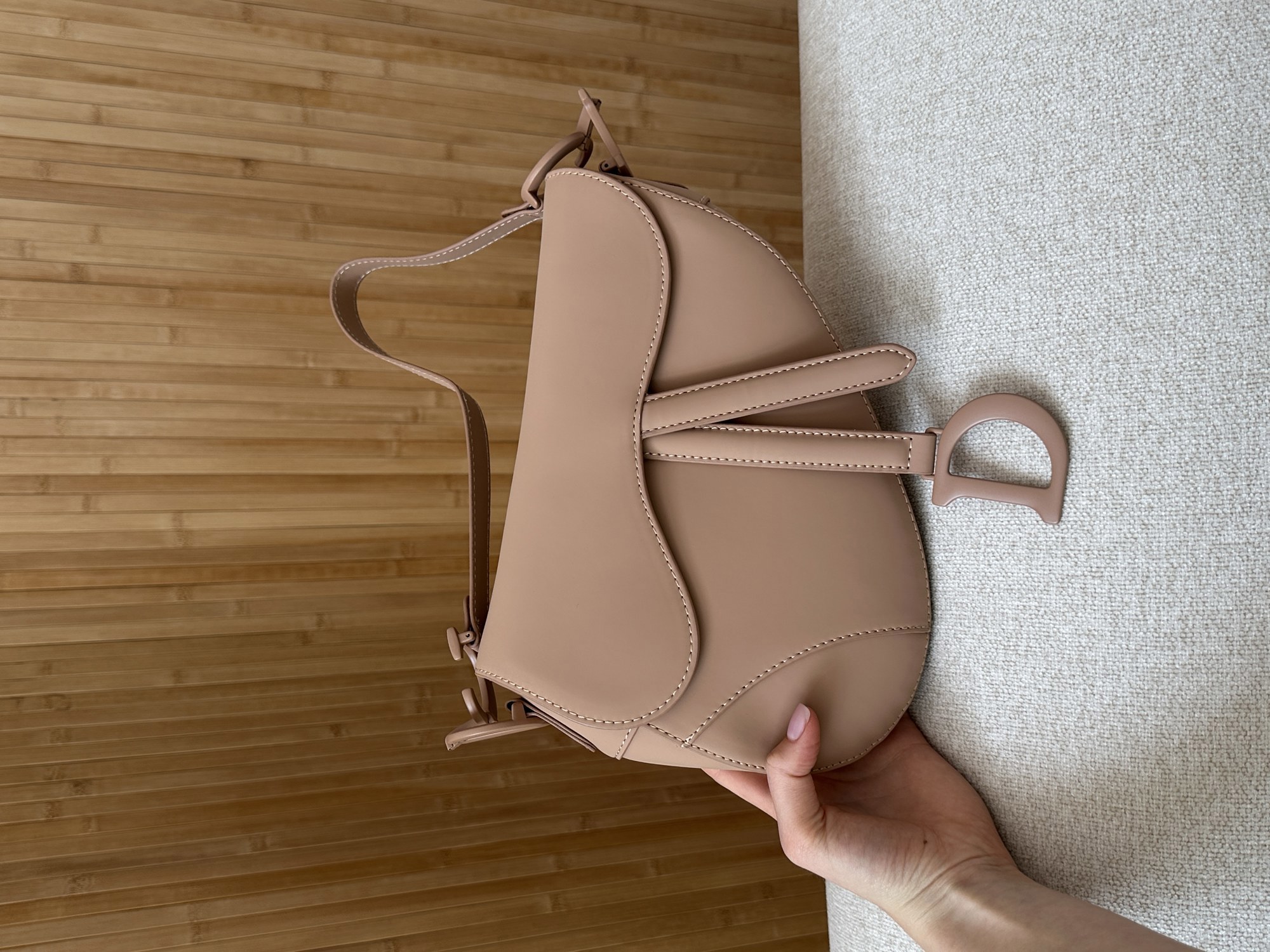 Christian Dior Ultra Matte Calfskin Saddle Bag Beige - 14