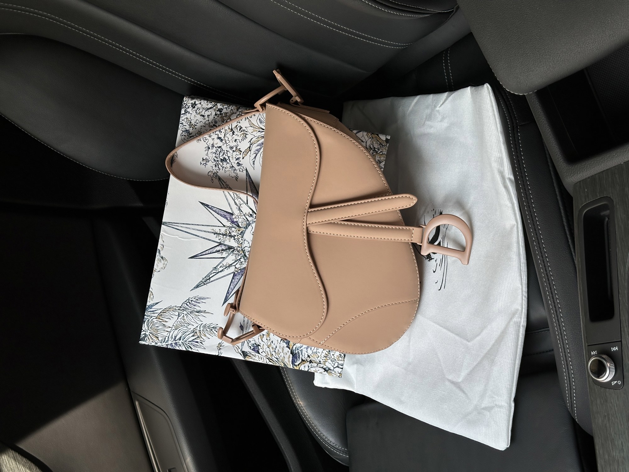 Christian Dior Ultra Matte Calfskin Saddle Bag Beige - 7